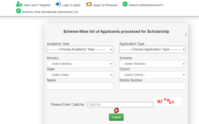 SC Post Matric Scholarship Beneficiary List 