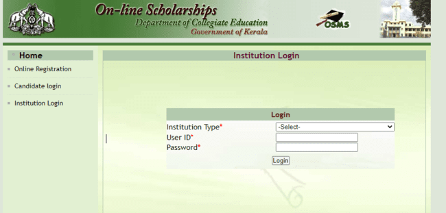 Institution Login 