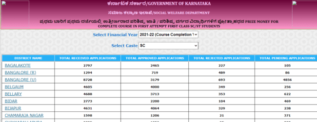 View Application Statistics 