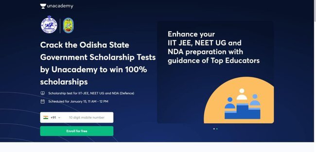 Odisha Unacademy Scholarship for IIT-JEE/NEET/NDA Application Procedure