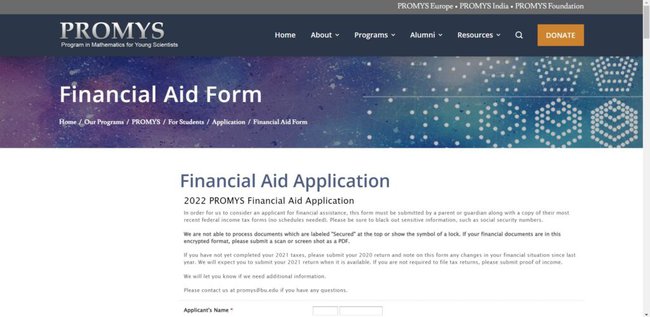 Check Financial Aid Application