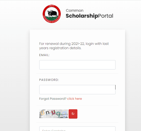 Common Scholarship Portal Login 