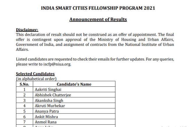 View ISCF Result 