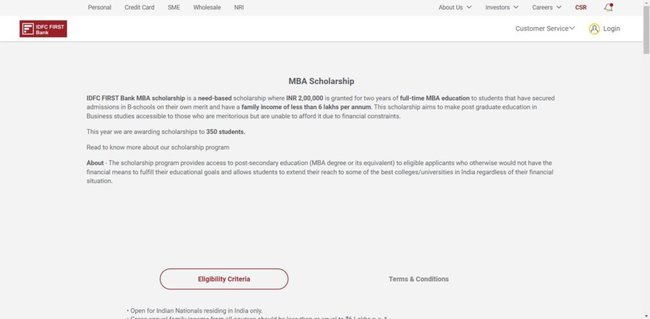 Capital First MBA Scholarship 2022 Application Procedure