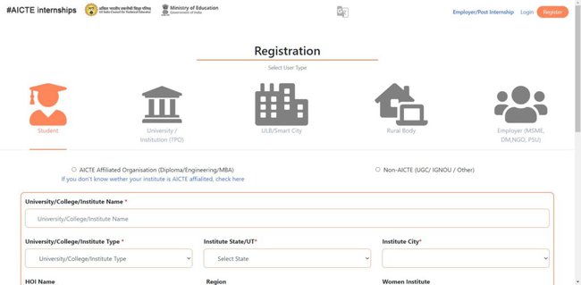 AICTE Landscape Architecture Internship Application Process