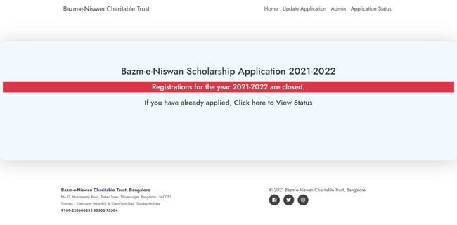 Bazm e Niswan Scholarship 2022 Application Process