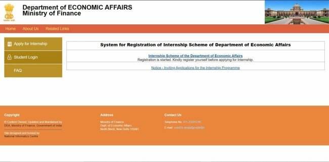 Application Procedure for DEA internship Scheme 2022