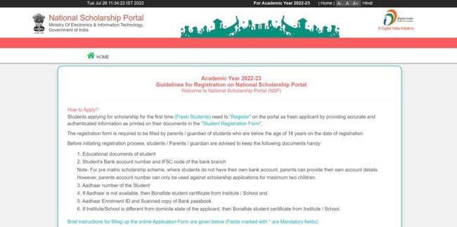 NSP Post Matric Scholarships for Minority 2022