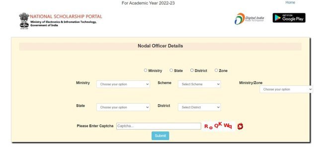 Search District Wise Nodal Officer