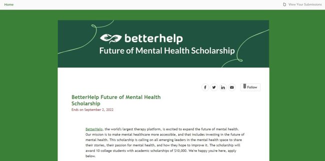 BetterHelp Scholarship 2022