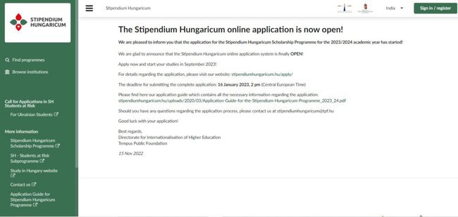 Hungary Government Scholarship