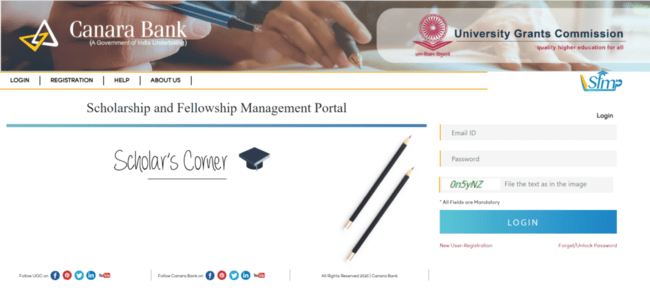 Scholarship and Fellowship Management Portal Official Website