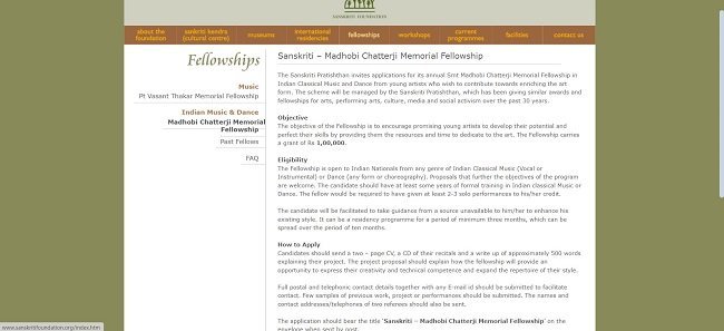 Sanskriti Madhobi Chetterji Memorial Fellowship Official Website