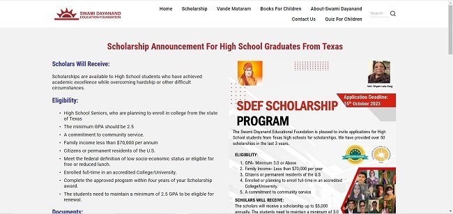 USA Scholarship Official Website