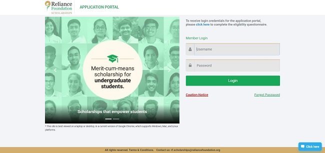 Reliance Foundation Postgraduate Scholarship Official Website