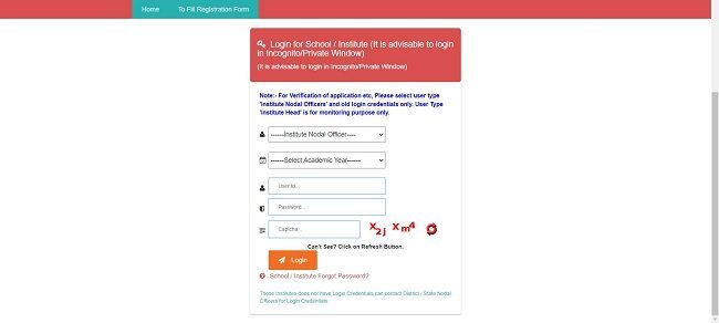 Process to do institute login