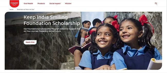 Colgate Keep India Smiling Scholarship Official Website 