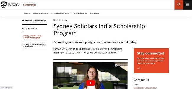 Sydney Scholars India Scholarship Program