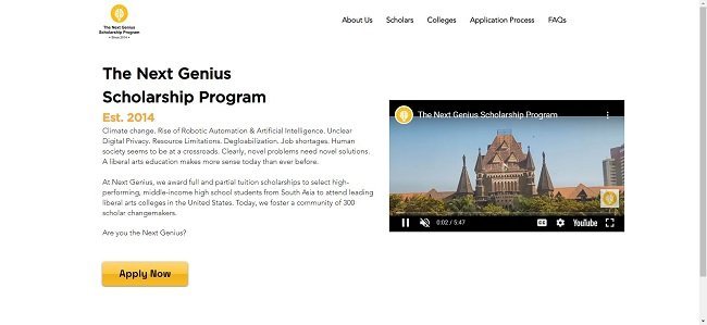 The Next Genius Scholarship Program Official Website