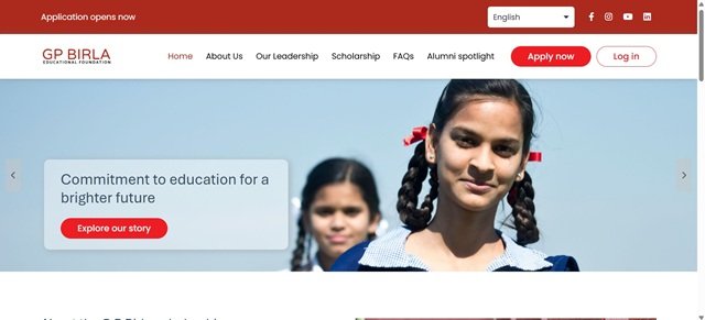 GP Birla Scholarship Website