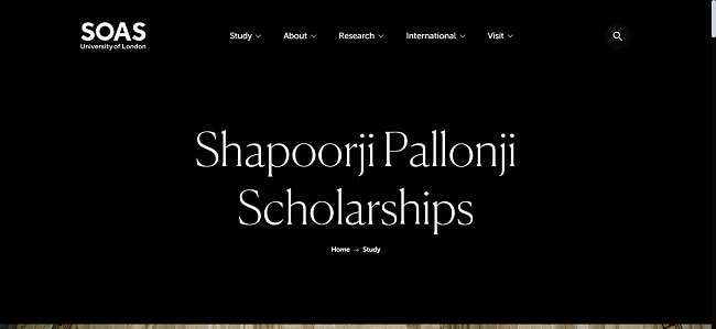 Shapoorji Pallonji Scholarship Official Website