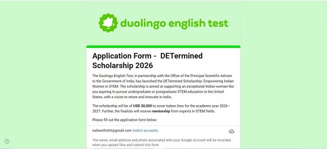 DETermined Application Form